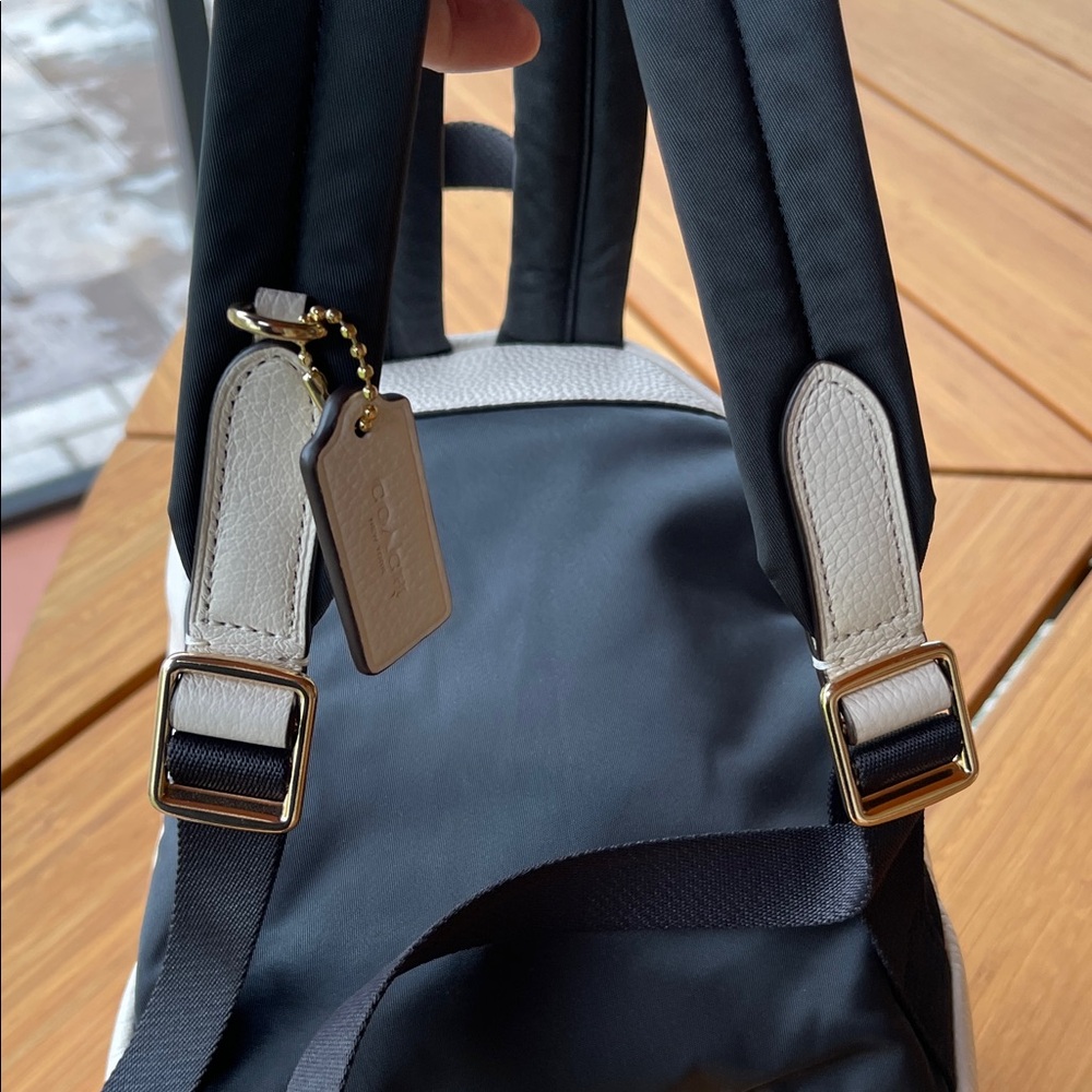 Coach White Pebbled Leather Mini Backpack with Gold Hardware - Picture 5 of 12